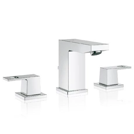 Grohe Eurocube 3-Hole Basin Mixer with Pop-up Waste - 20351000 3 Grohe Eurocube 3-Hole Basin Mixer with Pop-up Waste - 20351000