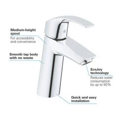Grohe Eurosmart Mono Basin Mixer - 23324001 -Bathroom Taps Shop 23324001 D3 460