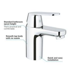 Grohe Eurosmart Cosmopolitan Mono Basin Mixer - 32824000 9 Grohe Eurosmart Cosmopolitan Mono Basin Mixer - 32824000 -Bathroom Taps Shop 32824000 D3 460