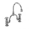 Burlington - Anglesey 2TH Bridge Curved Spout Basin Mixer (230mm centers) w Invisible Overflow -Bathroom Taps Shop AN28 W9 P