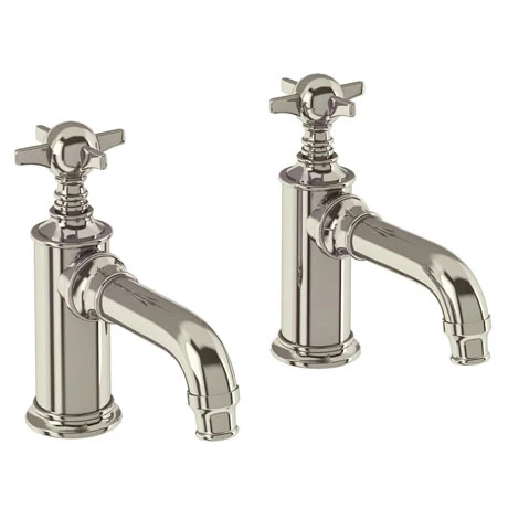 Arcade Basin Pillar Taps - Nickel - Various Tap Head Options 3 Arcade Basin Pillar Taps - Nickel - Various Tap Head Options