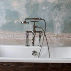 Arcade Deck Mounted Bath Shower Mixer - Nickel - Various Tap Head Options -Bathroom Taps Shop ARC18 D3 460