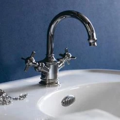 Arcade Highneck Monobloc Basin Mixer Tap - Nickel - Various Tap Head Options -Bathroom Taps Shop Arcade Highneck Monobloc Basin Mixer Nickel d1 460