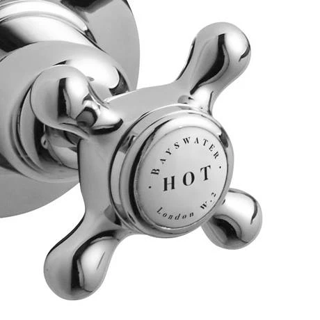 Bayswater White Crosshead Traditional Basin Taps 4 Bayswater White Crosshead Traditional Basin Taps - Image 2