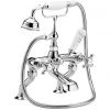 Bayswater White Crosshead Deck Mounted Bath Shower Mixer -Bathroom Taps Shop BAYT104 P