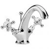 Bayswater White Crosshead Mono Basin Mixer + Pop-Up Waste 2 Bayswater White Crosshead Mono Basin Mixer + Pop-Up Waste -Bathroom Taps Shop BAYT105 P