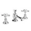 Bayswater White Crosshead 3 Tap Hole Deck Basin Mixer + Pop-Up Waste 1 Bayswater White Crosshead 3 Tap Hole Deck Basin Mixer + Pop-Up Waste -Bathroom Taps Shop BAYT107 P