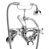 Bayswater White Crosshead Wall Mounted Bath Shower Mixer 1 Bayswater White Crosshead Wall Mounted Bath Shower Mixer -Bathroom Taps Shop BAYT110 PN