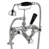 Bayswater Black Crosshead Deck Mounted Bath Shower Mixer -Bathroom Taps Shop BAYT144 PN