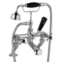 Bayswater Black Crosshead Deck Mounted Bath Shower Mixer