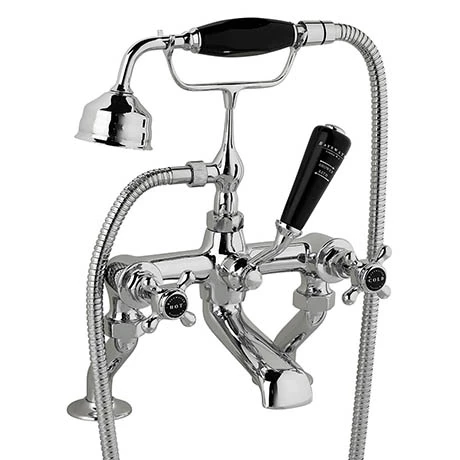 Bayswater Black Crosshead Deck Mounted Bath Shower Mixer 3 Bayswater Black Crosshead Deck Mounted Bath Shower Mixer
