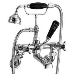 Bayswater Black Crosshead Wall Mounted Bath Shower Mixer