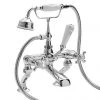 Bayswater White Crosshead Domed Collar Deck Mounted Bath Shower Mixer -Bathroom Taps Shop BAYT204 P