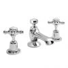 Bayswater White Crosshead Domed Collar 3 Tap Hole Deck Basin Mixer + Pop-Up Waste 1 Bayswater White Crosshead Domed Collar 3 Tap Hole Deck Basin Mixer + Pop-Up Waste -Bathroom Taps Shop BAYT207 P