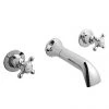 Bayswater White Crosshead Domed Collar 3 Tap Hole Wall Mounted Bath Filler -Bathroom Taps Shop BAYT209 P