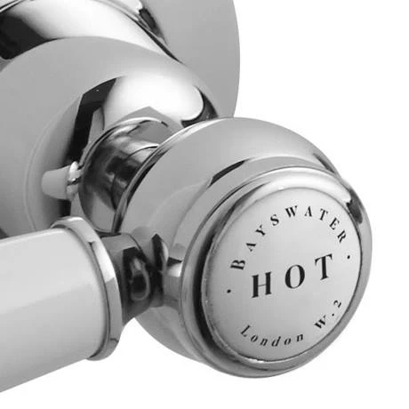 Bayswater White Lever Domed Collar Deck Mounted Bath Shower Mixer 4 Bayswater White Lever Domed Collar Deck Mounted Bath Shower Mixer - Image 2