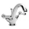 Bayswater White Lever Domed Collar Mono Basin Mixer + Pop-Up Waste -Bathroom Taps Shop BAYT305 P