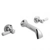 Bayswater White Lever Domed Collar 3 Tap Hole Wall Mounted Bath Filler 2 Bayswater White Lever Domed Collar 3 Tap Hole Wall Mounted Bath Filler -Bathroom Taps Shop BAYT309 P