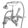 Bayswater White Lever Domed Collar Wall Mounted Bath Shower Mixer -Bathroom Taps Shop BAYT310 P