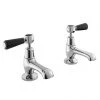 Bayswater Black Lever Domed Collar Traditional Basin Taps 2 Bayswater Black Lever Domed Collar Traditional Basin Taps -Bathroom Taps Shop BAYT341 PN