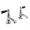 Bayswater Black Lever Domed Collar Traditional Bath Taps -Bathroom Taps Shop BAYT342 P