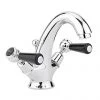 Bayswater Black Lever Domed Collar Mono Basin Mixer + Pop-Up Waste -Bathroom Taps Shop BAYT345 P