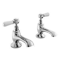 Bayswater White Lever Traditional Bath Taps