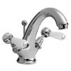 Bayswater White Lever Mono Basin Mixer + Pop-Up Waste -Bathroom Taps Shop BAYT405 P