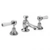 Bayswater White Lever 3 Tap Hole Deck Basin Mixer + Pop-Up Waste -Bathroom Taps Shop BAYT407 P