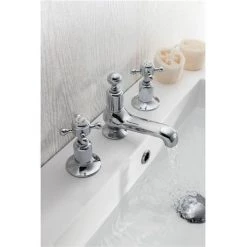 Crosswater - Belgravia Crosshead 3 Tap Hole Basin Mixer - BL130DPC -Bathroom Taps Shop BL130DPC D1 375