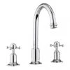 Crosswater - Belgravia Crosshead 3 Tap Hole Tall Basin Mixer with Pop-up Waste - BL135DPC -Bathroom Taps Shop BL135DPC P