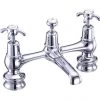 Burlington Anglesey Regent - Chrome 2 Tap Hole Bridge Basin Mixer with Plug & Chain - ANR10 2 Burlington Anglesey Regent - Chrome 2 Tap Hole Bridge Basin Mixer with Plug & Chain - ANR10 -Bathroom Taps Shop BUR ANR10 LARGE