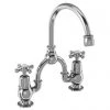 Burlington - Anglesey 2TH Bridge Curved Spout Basin Mixer (200mm centers) w Plug & Chain -Bathroom Taps Shop Burlington Claremont 2TH Bridge Curved Spout Basin Mixer 200mm centers p 2