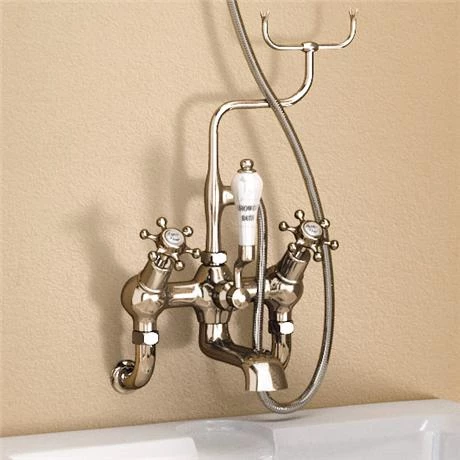 Burlington Claremont Angled Wall Mounted Bath Shower Mixer with Shower Hook - H335-CL 4 Burlington Claremont Angled Wall Mounted Bath Shower Mixer with Shower Hook - H335-CL - Image 2