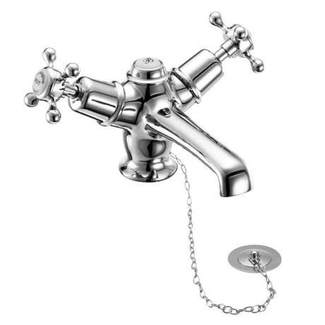 Burlington Claremont Basin Mixer Tap with Plug & Chain Waste - CL5 4 Burlington Claremont Basin Mixer Tap with Plug & Chain Waste - CL5 - Image 2