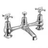 Burlington Claremont - Chrome 2 Tap Hole Bridge Basin Mixer with Plug & Chain - CL10 -Bathroom Taps Shop Burlington Claremont Chrome 2 Tap Hole Bridge Basin Mixer with Plug Chain CL10 p