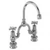 Burlington Anglesey Regal Bridge Curved Spout Basin Mixer (200mm centers) w Plug & Chain -Bathroom Taps Shop Burlington Claremont Regal Bridge Curved Spout Basin Mixer 200mm centers p 2