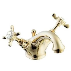Deva Coronation Mono Basin Mixer Tap with Pop Up Waste - Gold