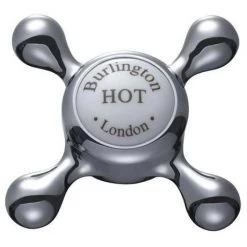 Burlington - Claremont 2TH Bridge Curved Spout Basin Mixer (230mm centers) w Invisible Overflow -Bathroom Taps Shop Claremont 375