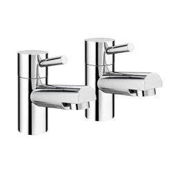 Cruze Contemporary Bath Pillar Taps - Chrome