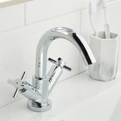 Bristan - Decade Contemporary Basin Mixer - Chrome - DX-BAS-C -Bathroom Taps Shop DX BAS C D2 460