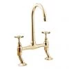 Deva Coronation Bridge Sink Mixer w/ Swivel Spout - Gold - CR305/501 -Bathroom Taps Shop Deva Coronation Bridge Sink Mixer Gold CR305 501 Medium
