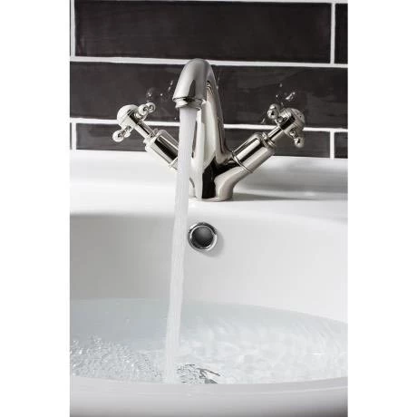 Crosswater - Belgravia Crosshead Highneck Monobloc Basin Mixer with Pop-up Waste - Nickel - HG112DPN 5 Crosswater - Belgravia Crosshead Highneck Monobloc Basin Mixer with Pop-up Waste - Nickel - HG112DPN - Image 3