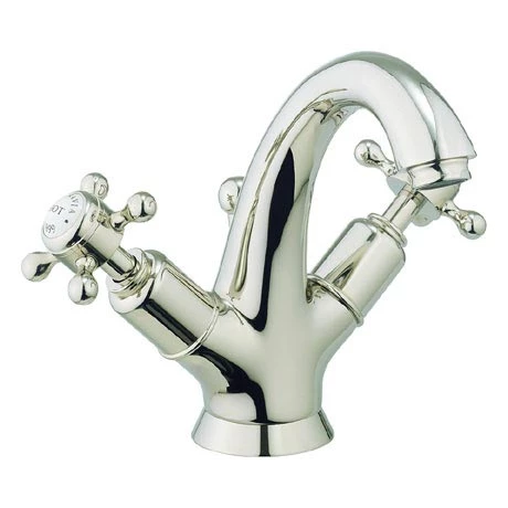 Crosswater - Belgravia Crosshead Highneck Monobloc Basin Mixer with Pop-up Waste - Nickel - HG112DPN 3 Crosswater - Belgravia Crosshead Highneck Monobloc Basin Mixer with Pop-up Waste - Nickel - HG112DPN