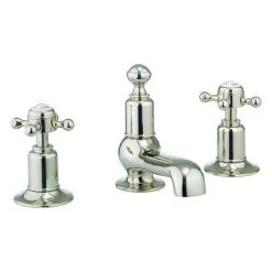 Crosswater - Belgravia Crosshead 3 Tap Hole Basin Mixer inc. Waste - Nickel - HG130DPN