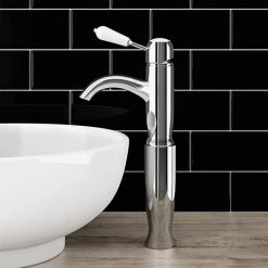 Bathroom Taps Shop 5 Lancaster Traditional Chrome Tall Mono Basin Mixer