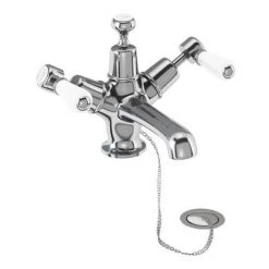 Burlington Kensington - Chrome Basin Mixer Tap with Plug & Chain - KE5