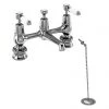 Burlington Kensington Regent 2 Tap Hole Bridge Basin Mixer w/ Plug & Chain - KER10 -Bathroom Taps Shop KER10 p