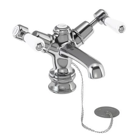 Burlington Kensington Regent - Chrome Basin Mixer Tap with Plug & Chain - KER5 4 Burlington Kensington Regent - Chrome Basin Mixer Tap with Plug & Chain - KER5 - Image 2