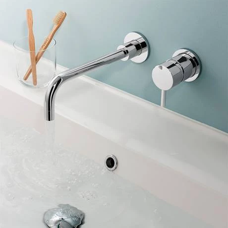 Crosswater - Kai Lever Wall Mounted 2 Hole Set Basin Mixer - KL120WNC 5 Crosswater - Kai Lever Wall Mounted 2 Hole Set Basin Mixer - KL120WNC - Image 3